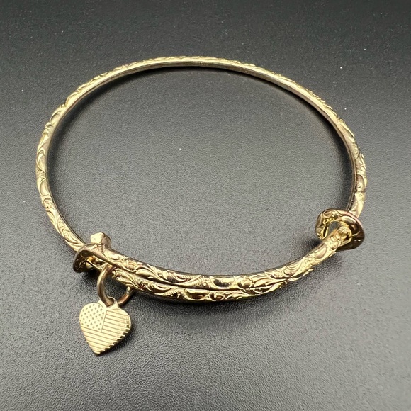 Alex and Ani Jewelry - Alex and Ani American Flag Heart Gold Tone Bangle Valentine’s Day